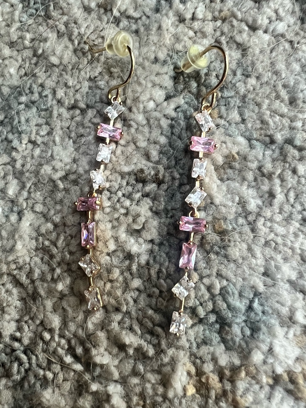 Delicate Pink Crystal Drop Earrings - Women Jewelry